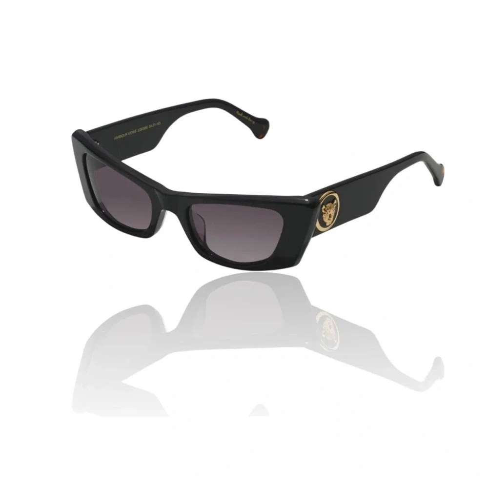 CAMILLA “Harbour Views” Black Cateye Sleek Black Boho Chic Classic Sunglasses